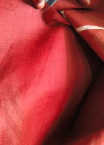 Beautiful Orange Saree with Leaf Print