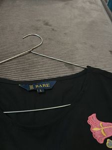 Embroidered Cold Shoulder Top