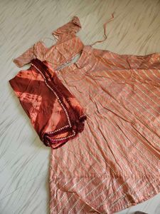 Peach Lehenga Choli Set