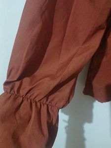 Brown Peplum Top