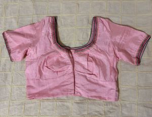 Elegant Pink Embroidered Saree with Blouse