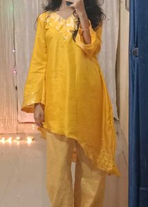 Silk Assymetrical Kurta Set