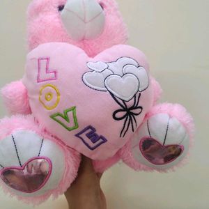 pink buny with a big heart