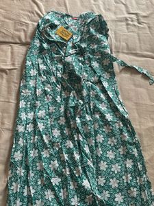 Cotton Open Gown with Belt