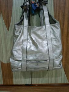 Stylish Silver Hobo Handbag
