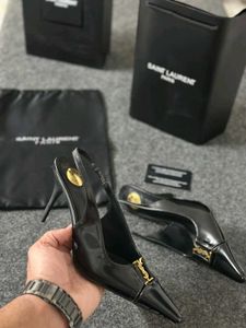 YSL Saint Laurent Tan Leather Heels