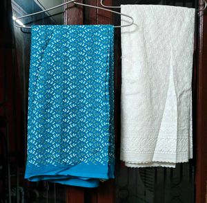 unstitched Chikankari kurta set