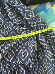 Plus size Blue Ikat Print Top