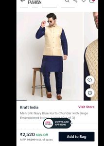 Men's Ethnic Kurta Set with Nehru Jacket