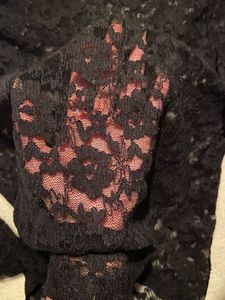 Chic Black Lace Mock Neck Top