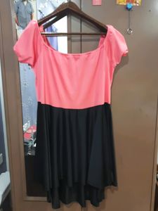 Pink And Black Skater Dress
