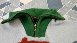 Half Zipper Green Sweater