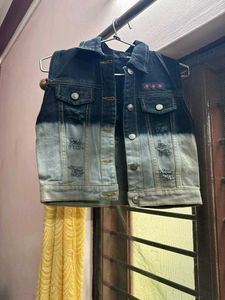 Stylish Distressed Denim Vest