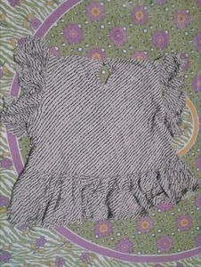 Cute Ruffled Striped Tunic Top