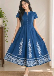 Denim Floral Dress