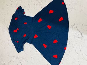 Cute Navy &amp; Red Print Dress
