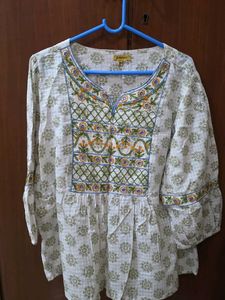 Global Desi Embroidered Cotton Kurta
