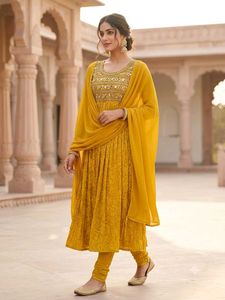 Elegant Yellow Embroidered Kurta Set