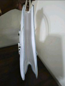 Guess White Patent Leather Handbag
