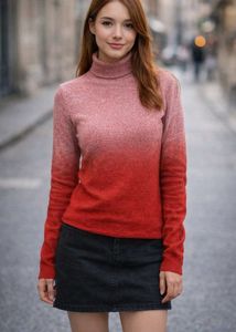 Red Ombre Knit Sweater