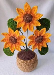 Handmade Crochet Sunflower Plant