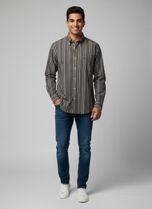 Robedi Kappa Men's Striped Button-Up Shirt