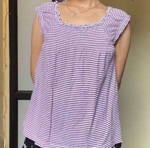 Cute Striped Smocked Top