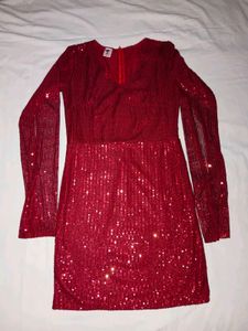 Red Sequin Mini Dress