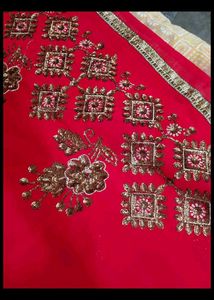 Beautiful Red Embroidered Saree 8 set
