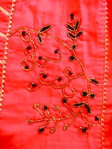 Red Embroidered Kurti Dress