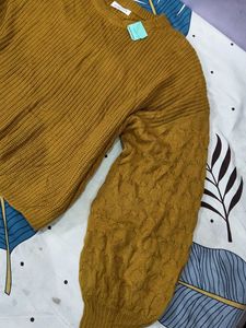 Mustard Knit Sweater for Plus Size