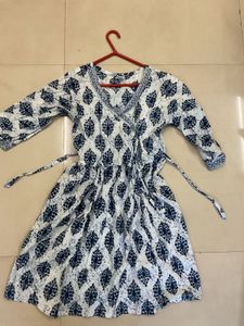 Blue &amp; White Print kurti