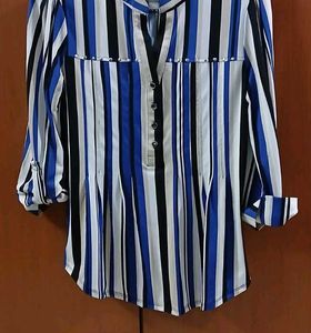 Stylish Striped Tunic Top - L Size