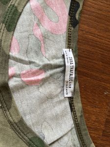 Green Army Print With Pink Flamingos T-shirt