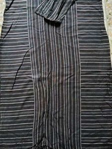 Striped Black Cotton Kurta