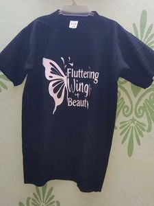 Black T-Shirt with Butterfly Graphic