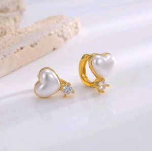 Heart Pearl & Diamond Earrings