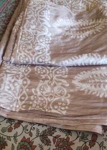 silk Elegant Beige Patterned Saree