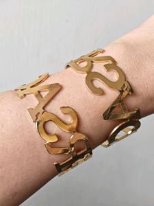 Statement Golden-Tone Bangle Bracelet