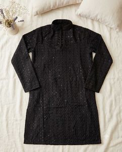 Elegant Black Chikankari Kurta