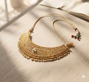 Exquisite Kundan &amp; Pearl Choker Necklace Set