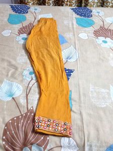 Yellow Kurta with Mirror Work