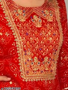 Red Printed Kurta Set