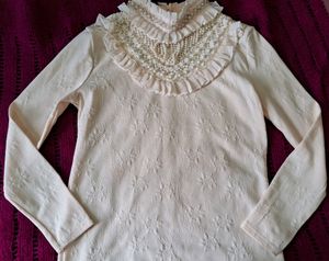 Women's Korean Pearl Neck Top