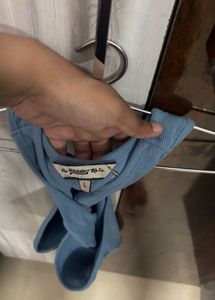 Blue Twisted Crop Top