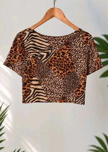 🐆🦓 Animal Print Semi-Sheer Crop Top