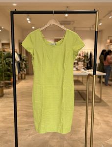 Chic Lime Green Textured Dress