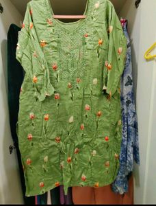 Beautiful Green Embroidered Kurta Set