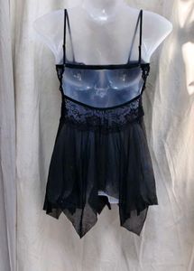 I. Lace Trim Babydoll Nightgown