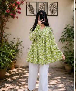 Chic Floral Print Kurta-all Size